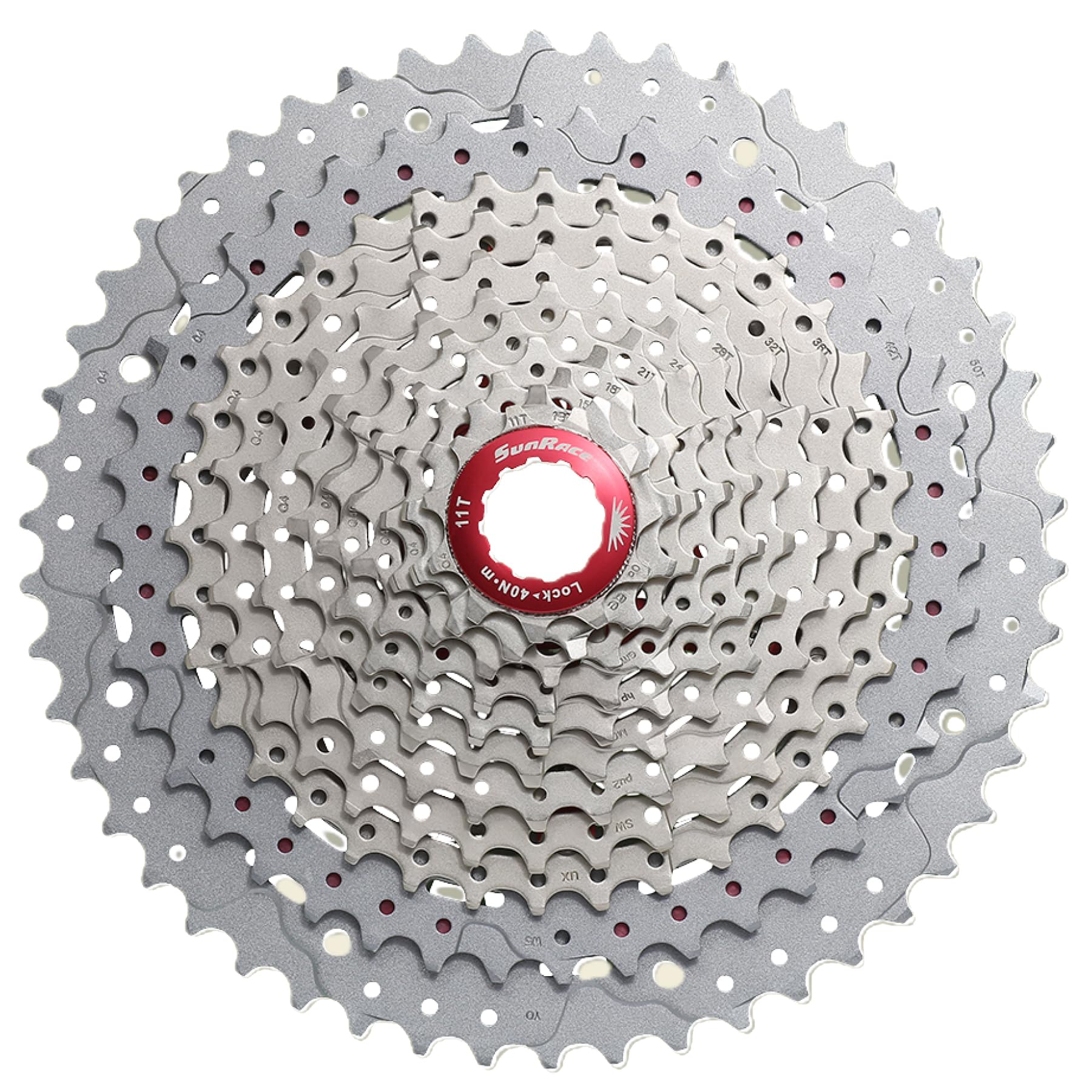 Cassette VTT 11V 11-51 dents en aluminium argent pour grimper les côtes sans effort