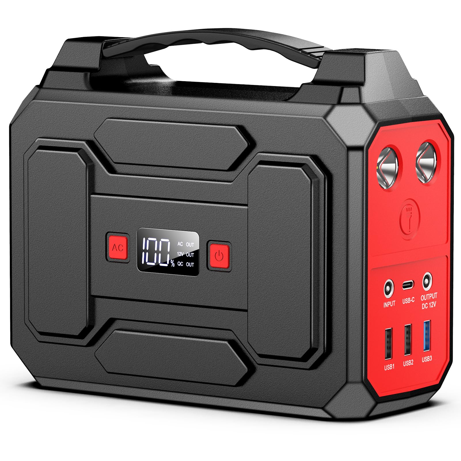 Powkey Estación de energía portátil 99 Wh/27000 mAh, 100 W, generador solar con salida de 230 V CA, QC 3.0, 18 W, USB/tipo C, para camping, autocaravanas con enchufe