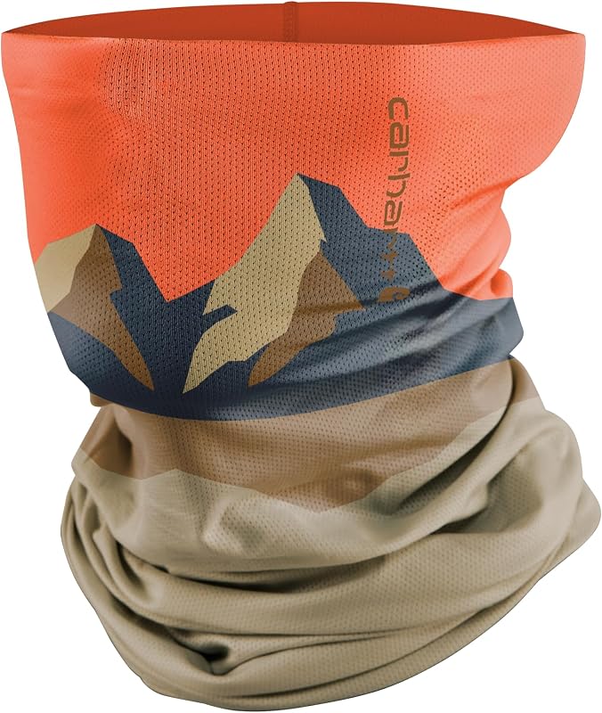 Carhartt Force Polaina ligera para el cuello, estampado de montaña, amapola dorada/caqui oscuro, talla única