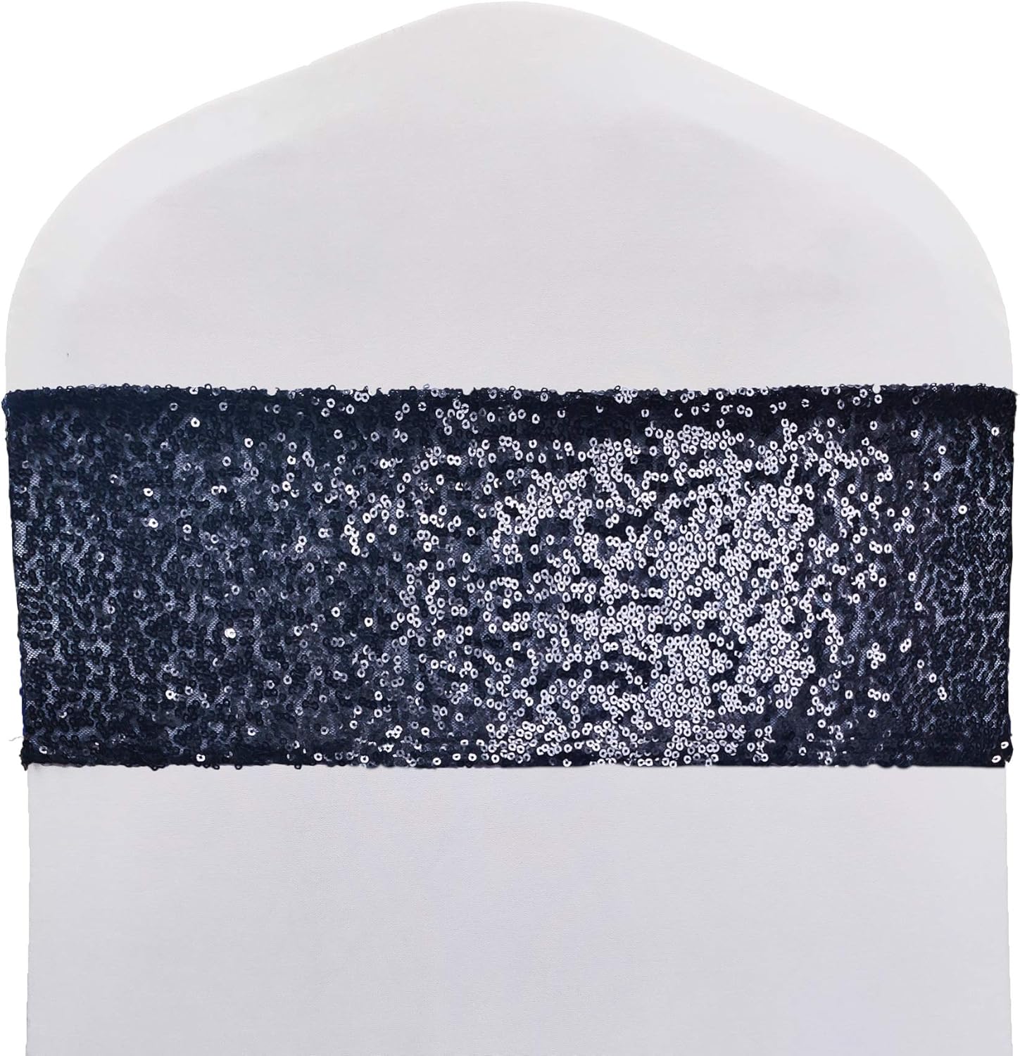 High Elastic Sequin Chair Sashes Bling Bling Chair Sashes Soft Strecth Sequin Material Shining Sequin Chair Bows for Party Decoration Home (50PCS, Royal Blue)