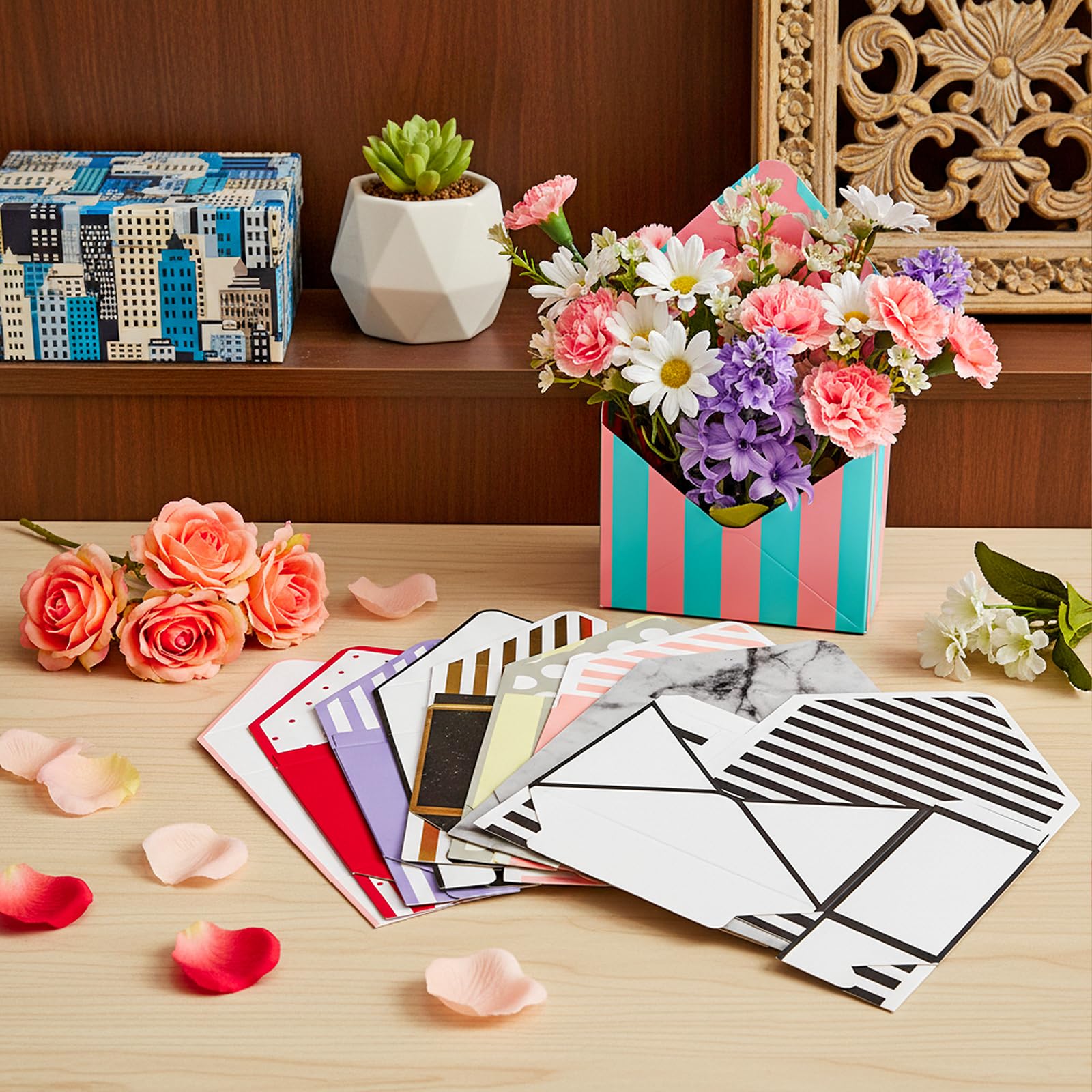 PATIKIL Lot De 20 Boîtes En Papier Pliantes Pour Bouquet De