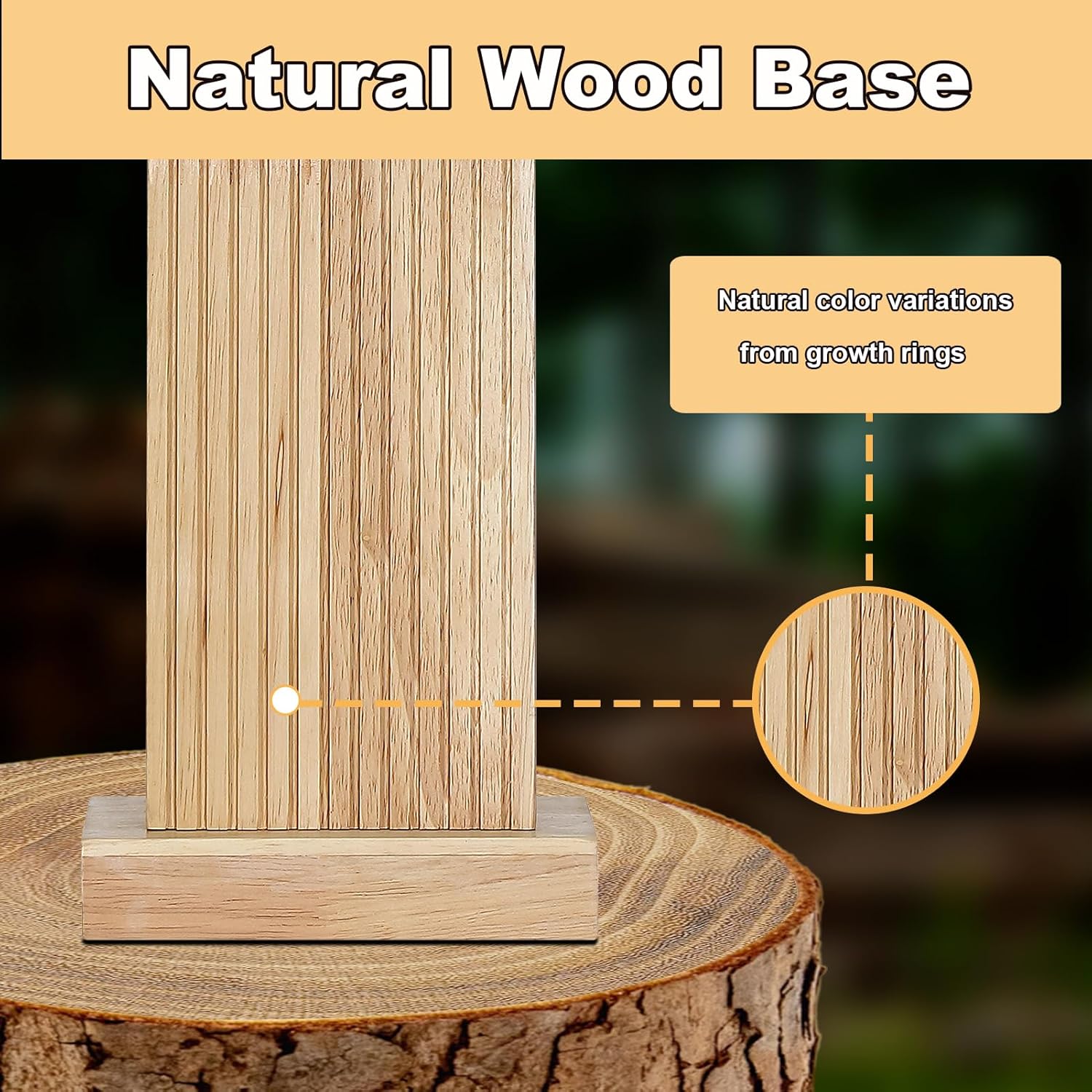 27.5" Wood Table Lamps Set of 2, Modern Farmhouse Bedroom Lamp for Nightstand with USB Charging Port, Natural Wooden Base Table Lamp for Living Room Bedroom, Bulbs Included (Natural Wood)