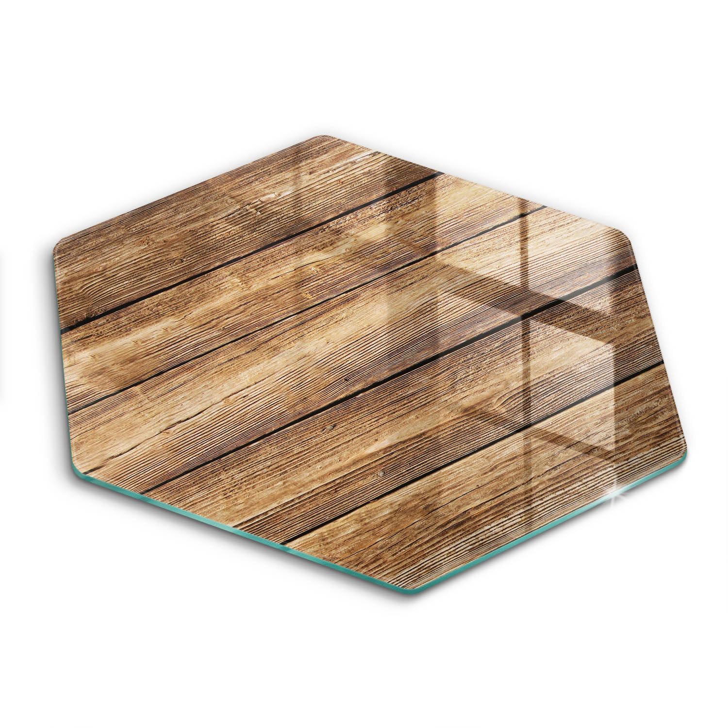 Planche à découper induction en verre 40cm Wallfluent motif bois