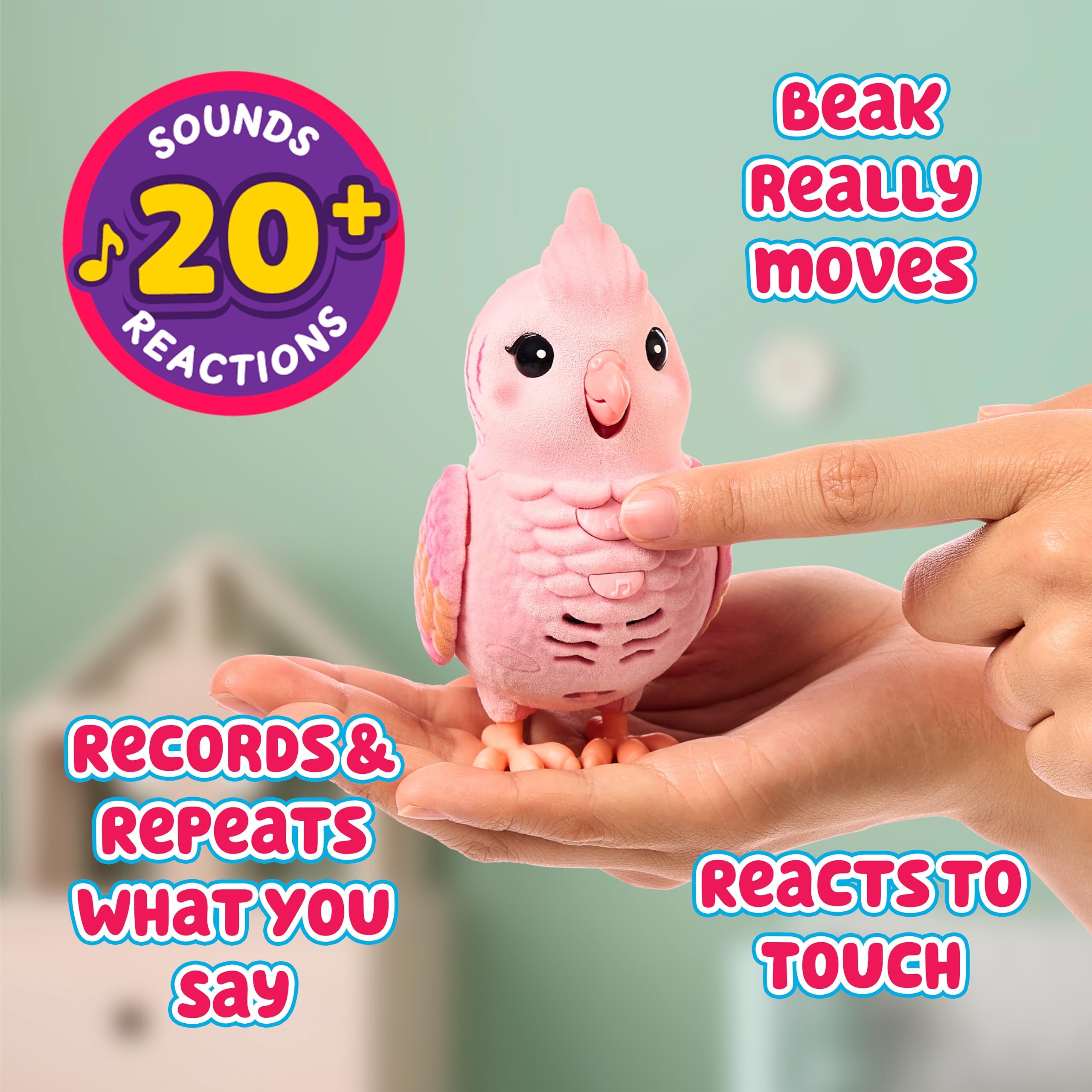 Little Live Pets My Really Real Bird & Cage, Rosie, Interactive, Realistic Pet Bird, 20+ Sounds & Reactions (25cm/9,8in Cage - Image 3