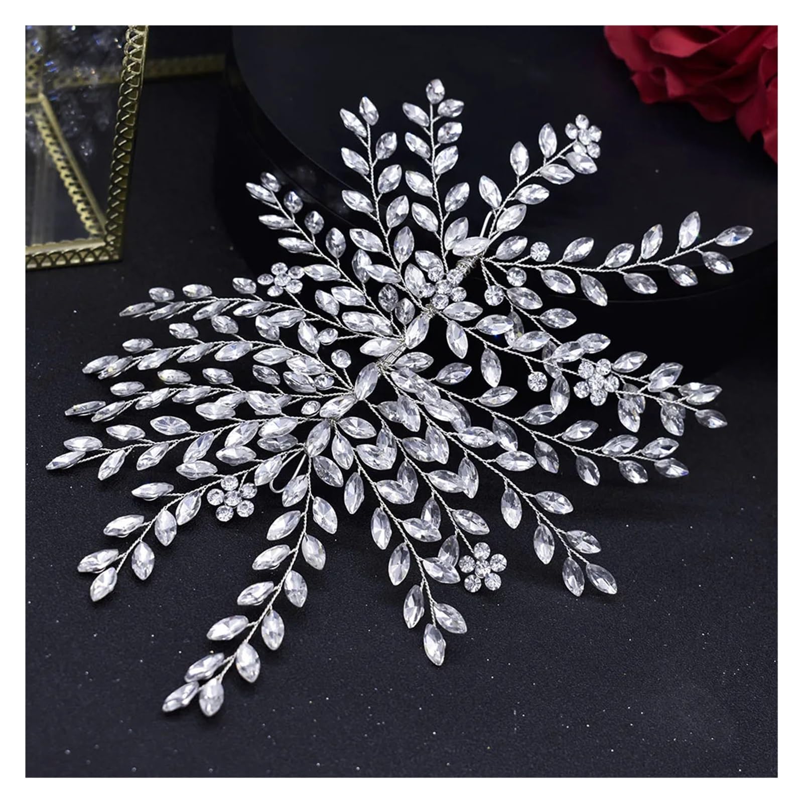 Fasce per capelli da sposa in argento Shinny Fasce per capelli Tiaras fatti a mano accessori per capelli da sposa gioielli testa copricapo da sposa