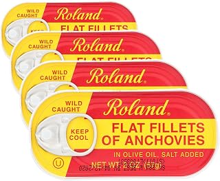 Roland Anchovies, Flat In Olive Oil, 2 oz (Pack of 4)