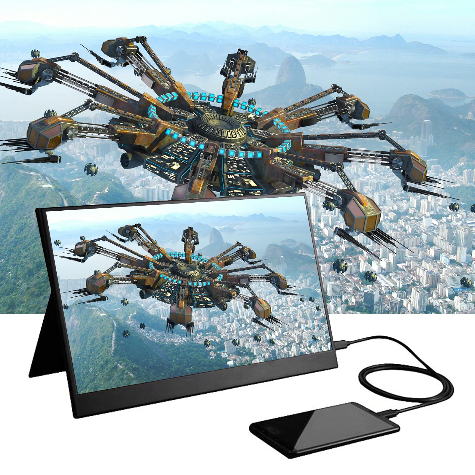 Amazon.co.jp: ポータブルモニター、1920x1080 FHD60Hz更新レートHD13