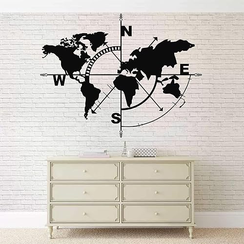 Miniatura 1 de Arte de mapa del mundo de metal Weltkarte de metal decoración de pared de metal decoración de pared para el hogar oficina dormitorio sala de estar