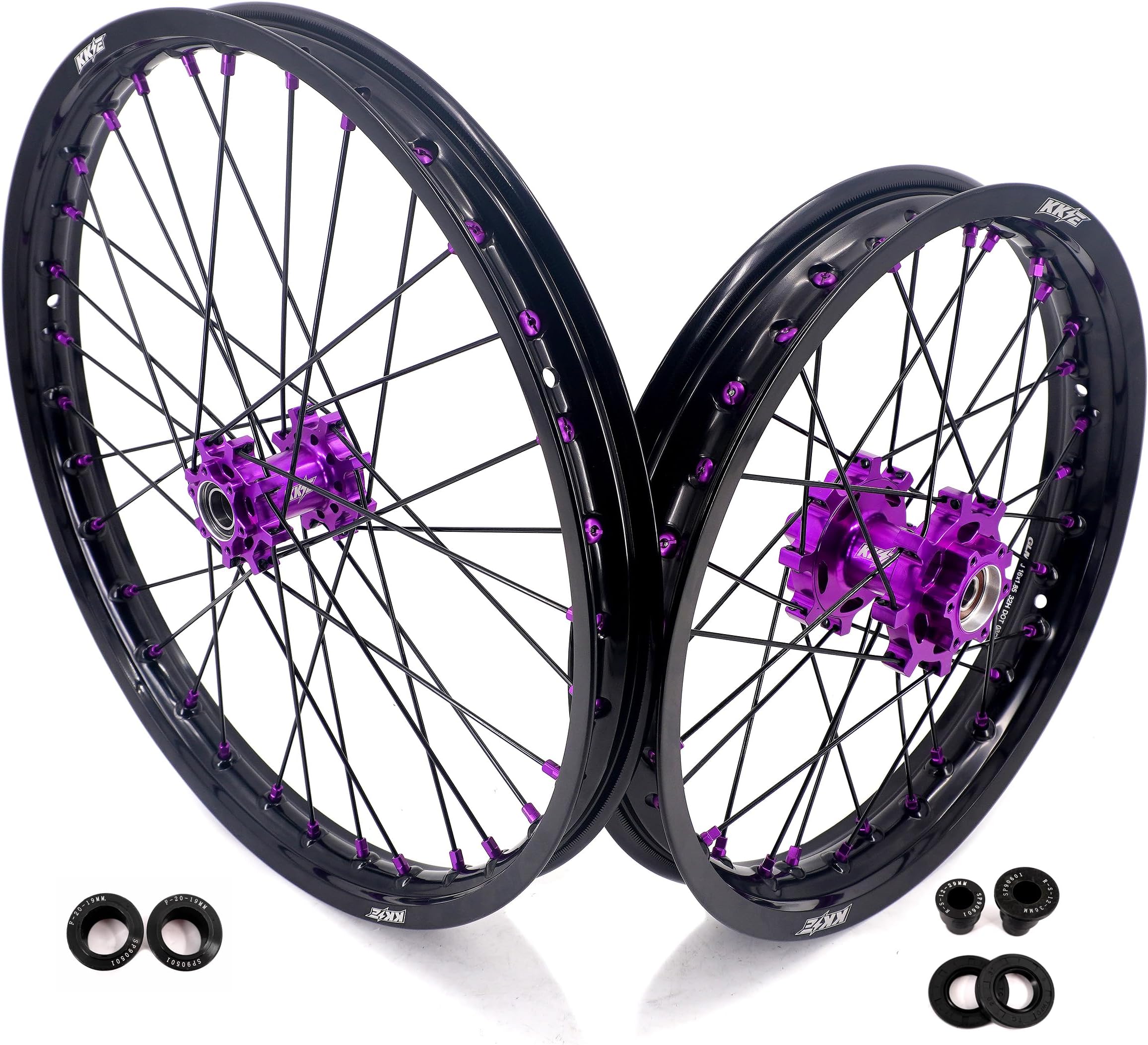KKE 19/16 Wheels Rims For Surron Light Bee X 2019-2025 Light Bee x Electric Dirt Bike Purple Hubs/Nipples