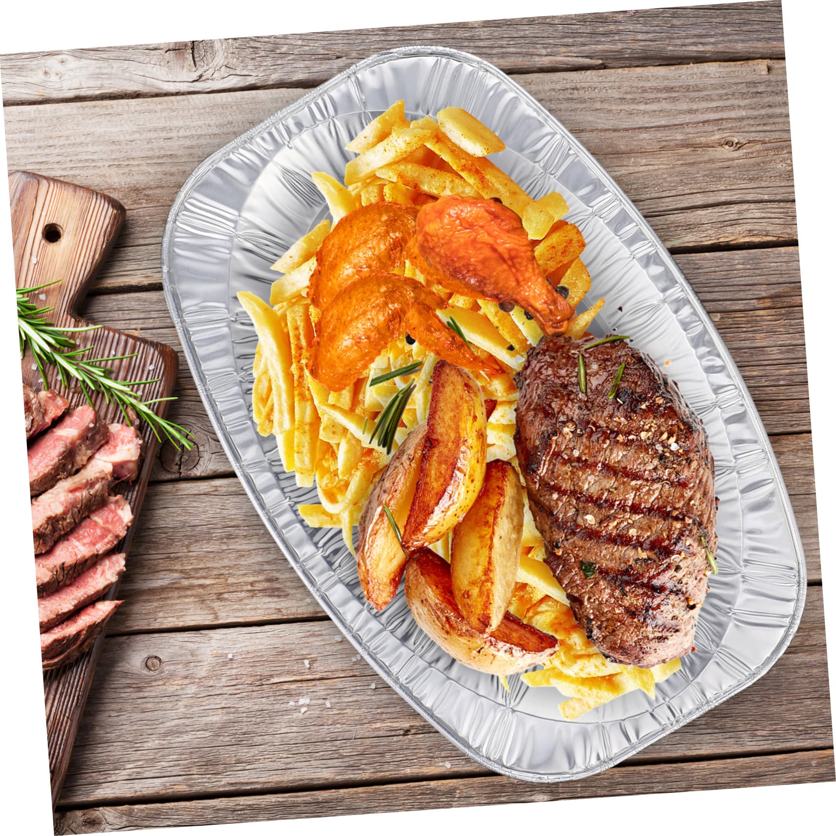 VALICLUD 30Pcs Disposable Foil Trays Serving Plates for Catering Parties and Banquets Versatile Food Containers for Grilling Baking and Storage