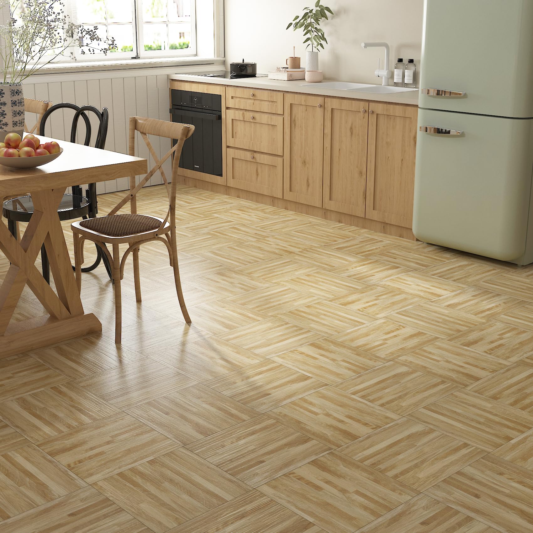 Livelynine Lino Sol Adhesif Bois Dalles Adhesives PVC Sol Interieur Imitation Lattes de Bois 30x30 32-Dalles Imperméable Parquet Adhesif Sols Chambre Carrelage Adhésif Cuisine Salle de Bain Chambre