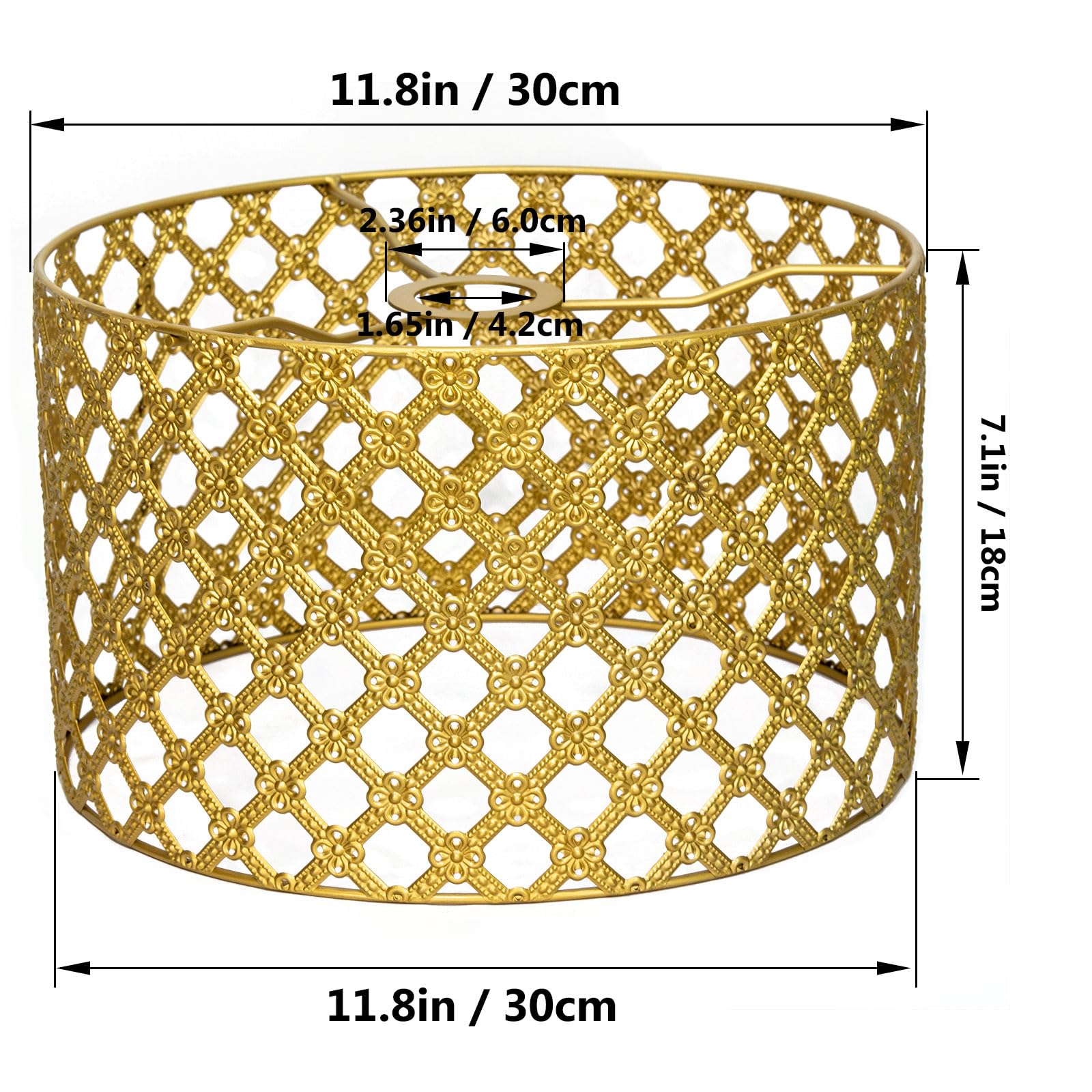 Moderno paralume rotondo in metallo, Design Floral Ribbon intagliato, per lampada da terra, lampada a sospensione, lampada da tavolo
