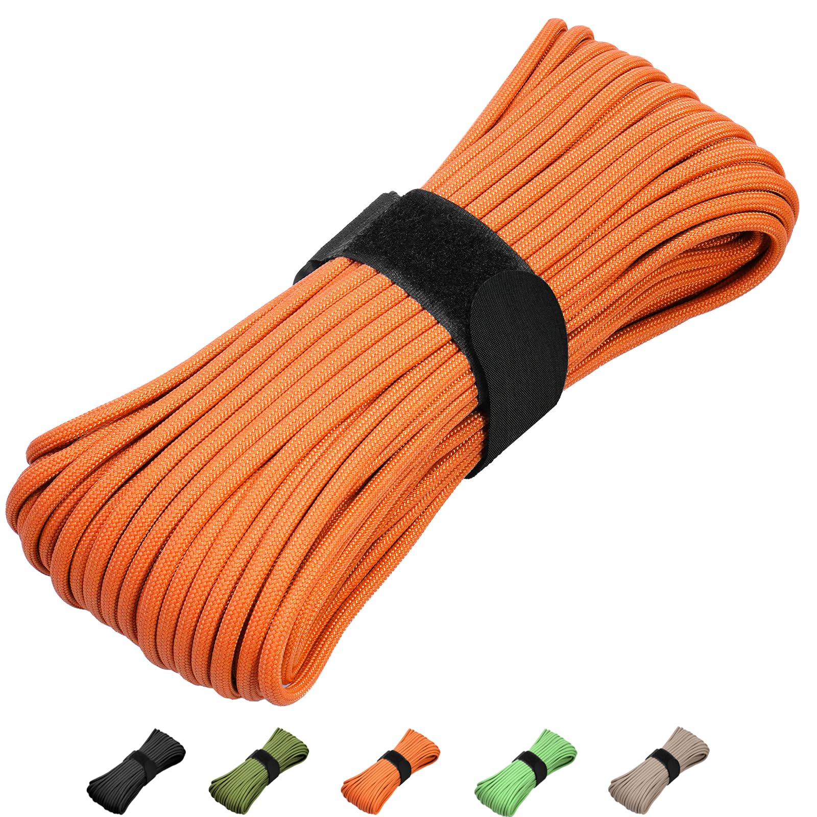 31m Paracord 550 Cord Rope 7 Strand Nylon Parachute Cord 4 mm Survival Cord for Camping Hiking DIY Emergency Black Green Red Blue (orange, 31 m)