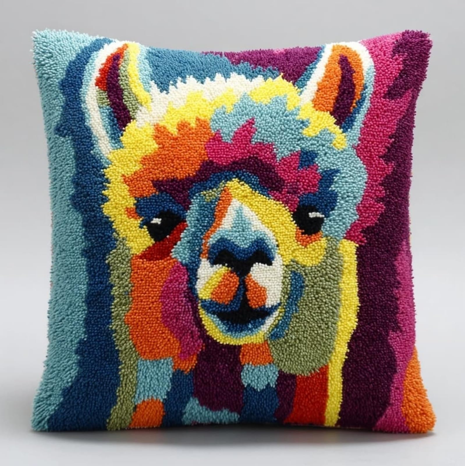 AxiangziK Latch Hook Pillow Kit for Beginners,Colorful Animal Alpaca
