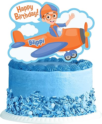 Treasures Gifted Vehículo con licencia oficial de Blippi - Decoración para pasteles Blippi - Decoración para pastel de cumpleaños Blippi -