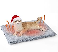 Bedsure Self Warming Cat Bed, Extra Warm Self Heating Mat for Cats & Dogs Non Electric, Anti-Slip Small Thermal Pet Pad Indoor with Removable Washable Cover, 24" x 18",Grey