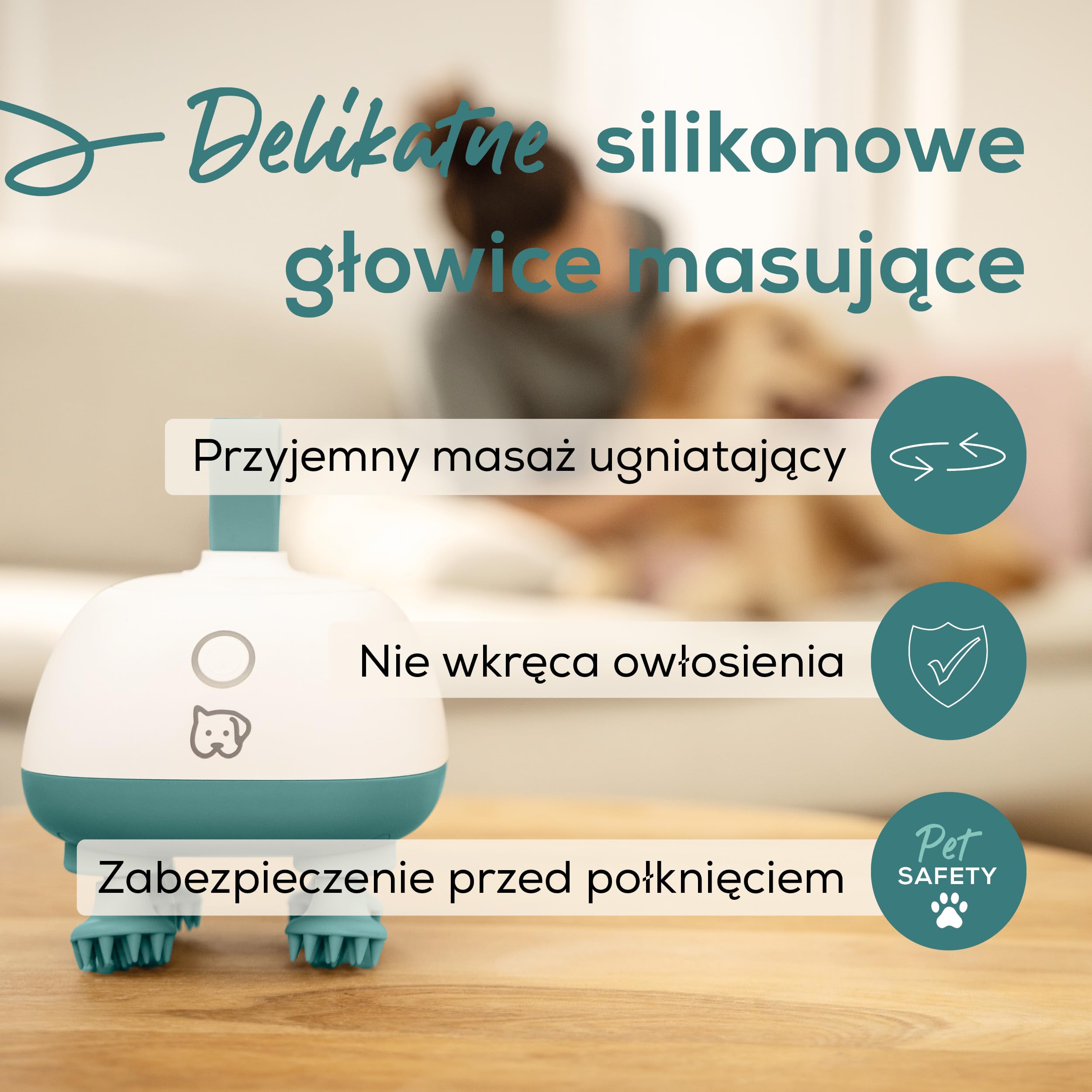 Beurer Love Your Pet Aparat do masażu Buddy dla psów i kotów, relaksujący masaż głowy i ciała dla zwierząt domowych, masaż przeciwstresowy, wyjątkowo cichy, silikonowe nasadki masujące, z akumulatorem