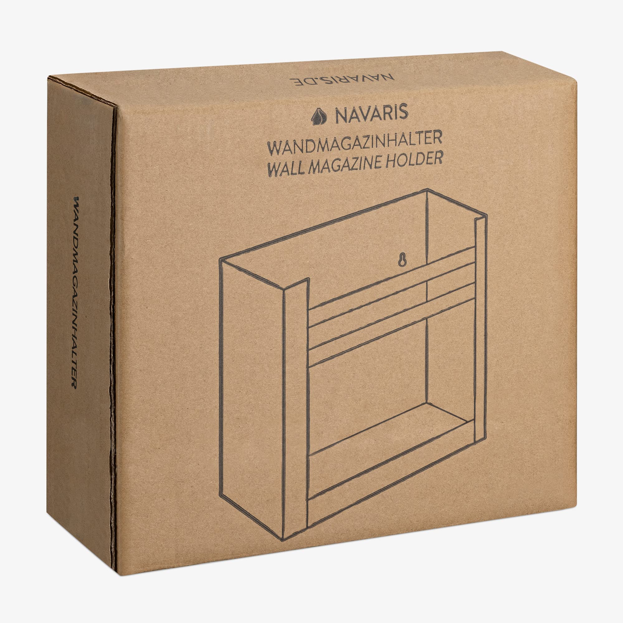 Navaris Revistero de pared metálico - Archivador de hierro forjado para colgar - Organizador de revistas periódicos cómics cartas folletos - Blanco