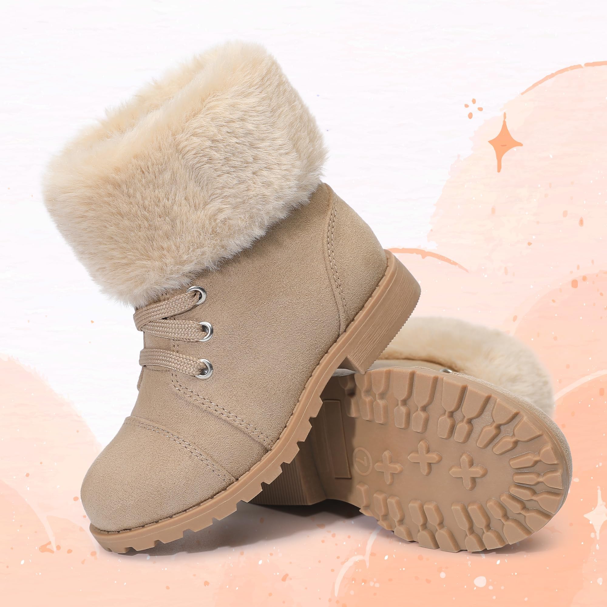 Stivaletti invernali da bambina, caldi, leggeri, alla caviglia, alla moda