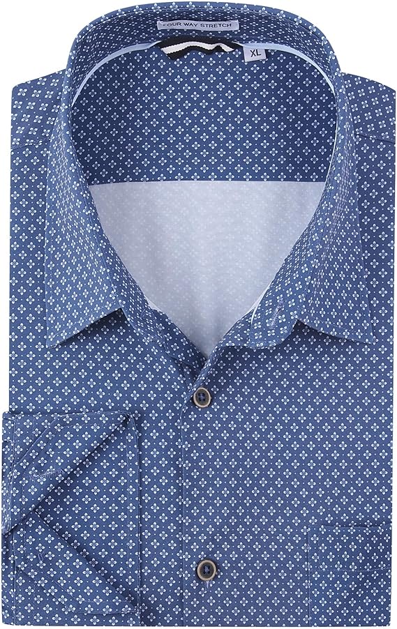 Alex Vando Mens Printed Dress Shirts Long Sleeve Regular Fit Button Down Shirt