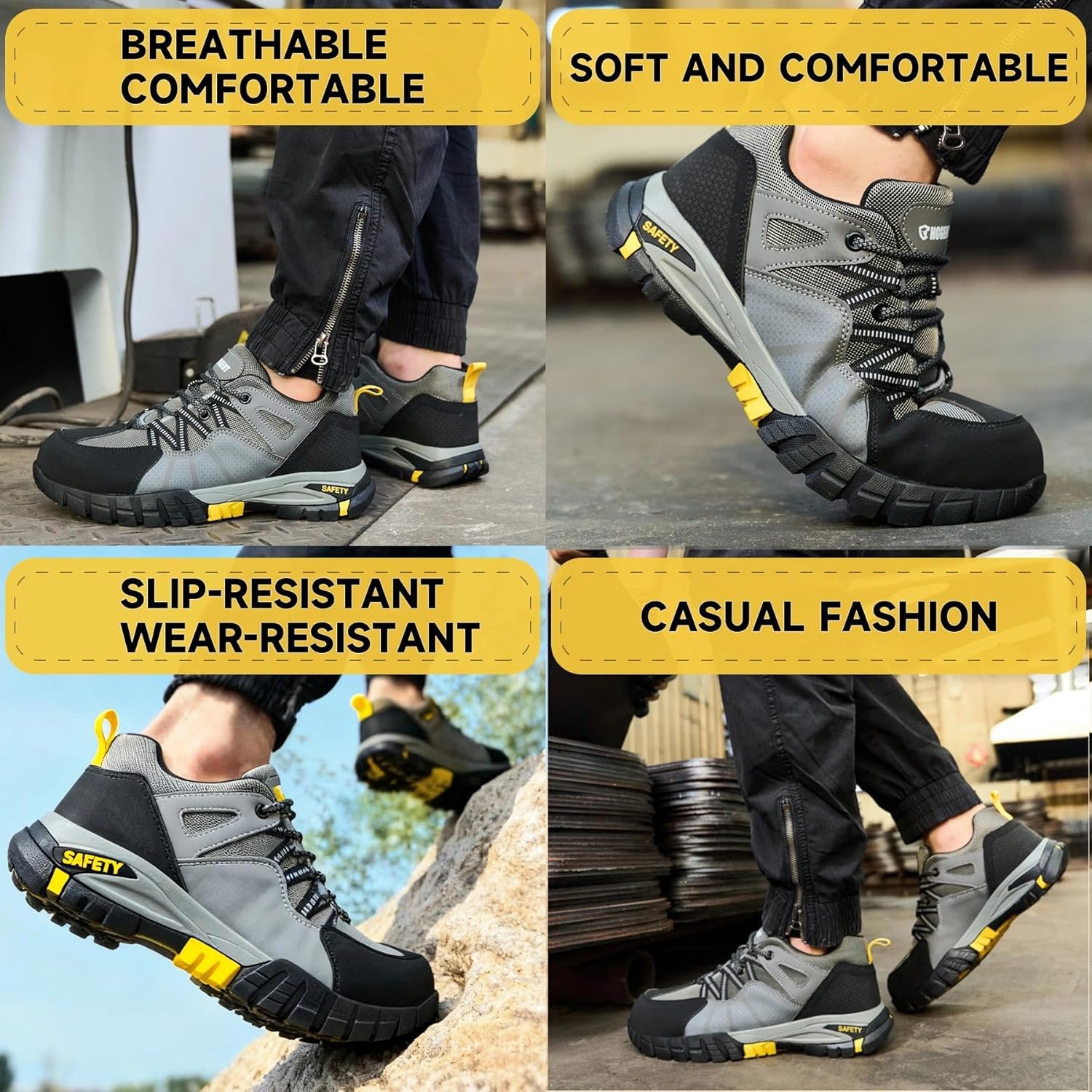 Steel Toe Shoes for Men Women Work Sneakers Safety Shoes Indestructible Comfortable Lightweight Breathable Safety Puncture Proof Shoes for Constructions - Image 6