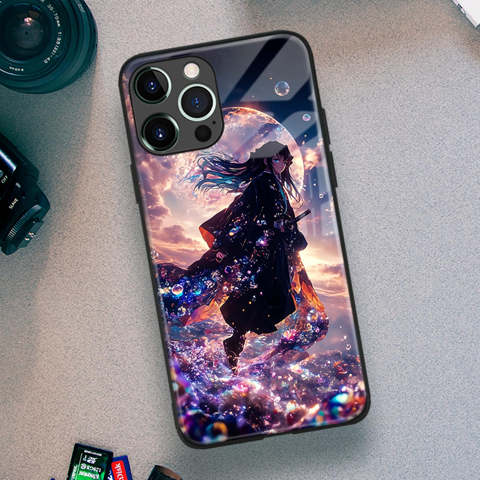 Amazon.com: Anime for iPhone 16 Pro Max Glass Black Case, Manga