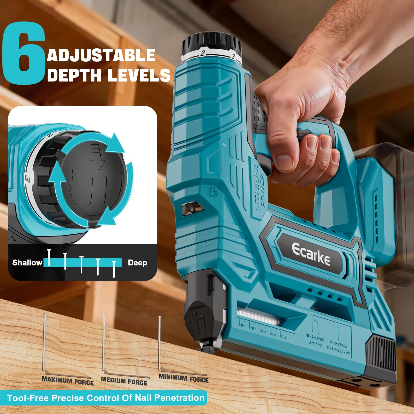 Ecarke 2-in-1 Akku-Nagler & Tacker kompatibel mit Makita 18V, 18GA