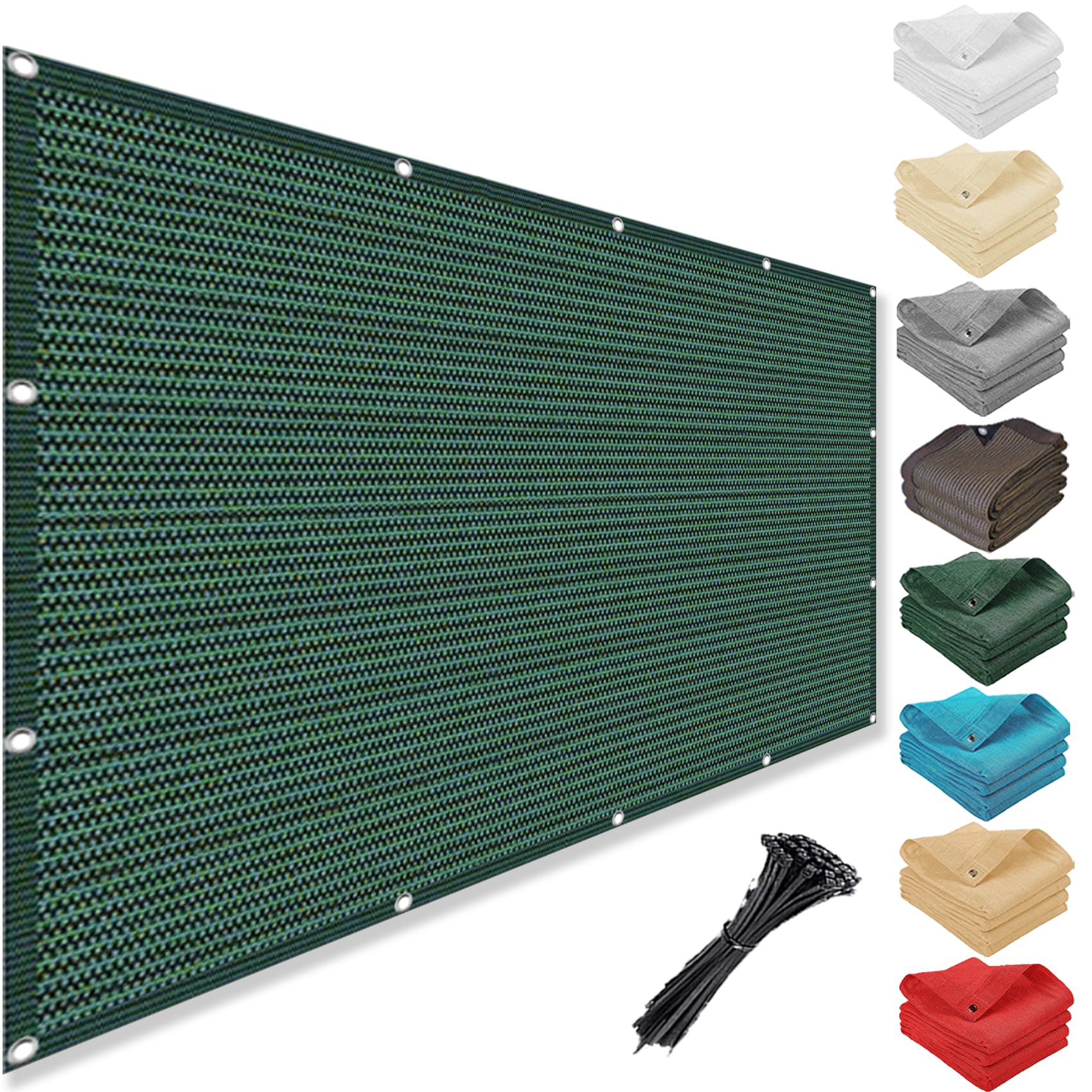 Filet d'ombrage 85x700 cm en HDPE 220g/m² vert pour brise-vue de balcon
