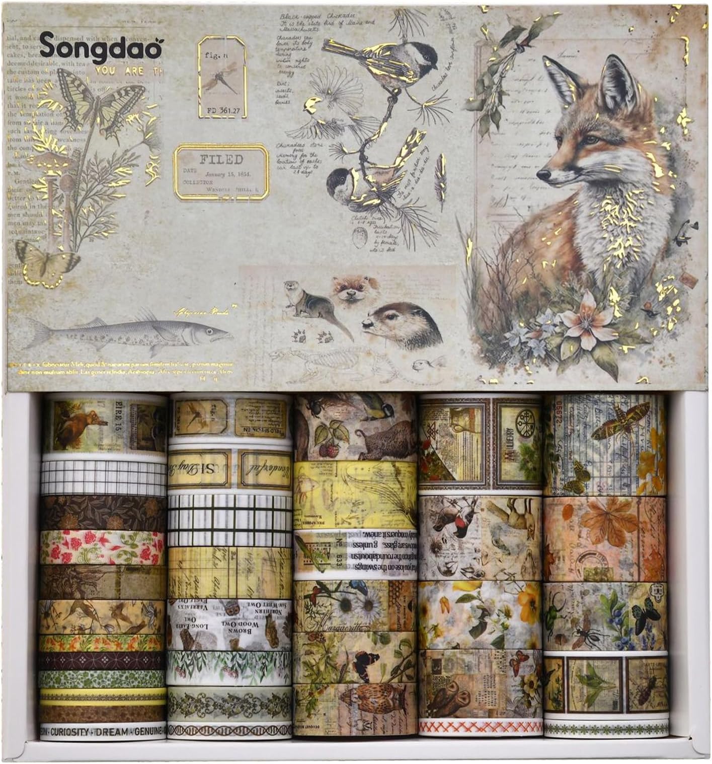 TSLBW 36 Rolls Washi Tape Sets Scrapbooking & Stamping Supplies Decorative Tape Multi-Patter Craft Tapes for DIY Journal Craft Gift Wrapping Scrapbooking (Style B)