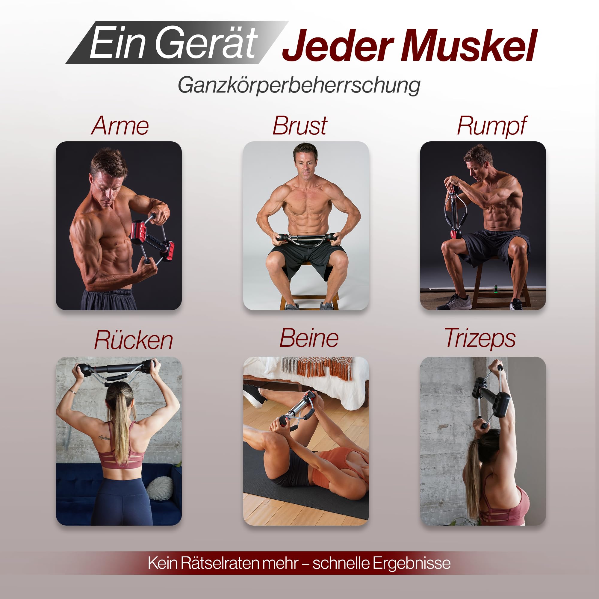 Bullworker Stahlbogen 50 cm - Tragbares Heimfitnessgerät & Gerät für isometrische Übungen für Arme, Brust, Rücken, Schultern, Rumpf, Bizeps, Trizeps, Bauchmuskeln - Krafttrainingsgerät