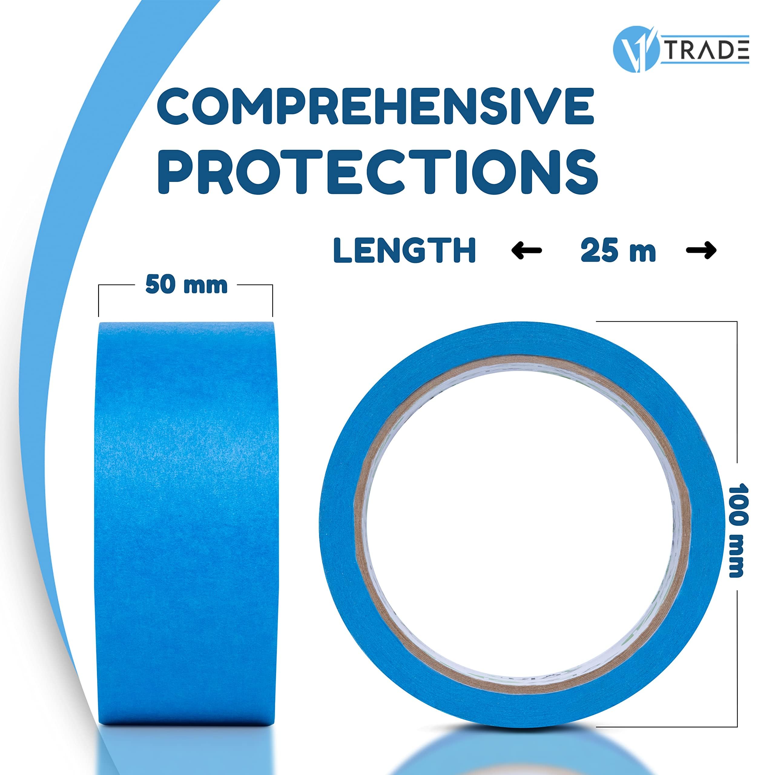 V1 Trade - Nastro da pittore - Blue Tape, resistente ai raggi UV, impermeabile, per esterni, blu