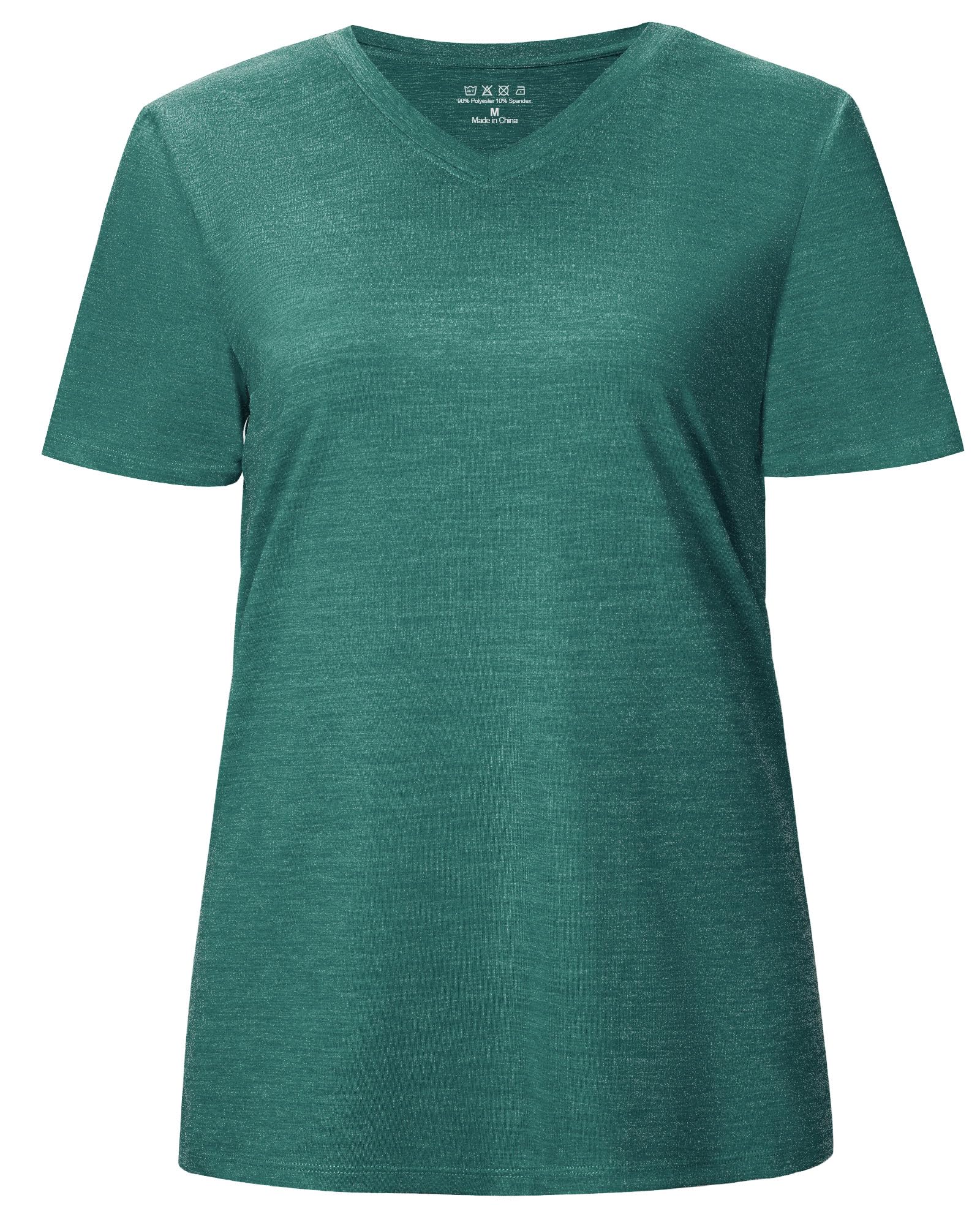 Runhit Sportshirt Damen Kurzarm UV Shirt UPF 50+ Sonnenschutz Funktionsshirt Atmungsaktiv Schnelltrocknend Laufshirt V-Ausschnitt Locker für Yoga Fitness Sport Gym