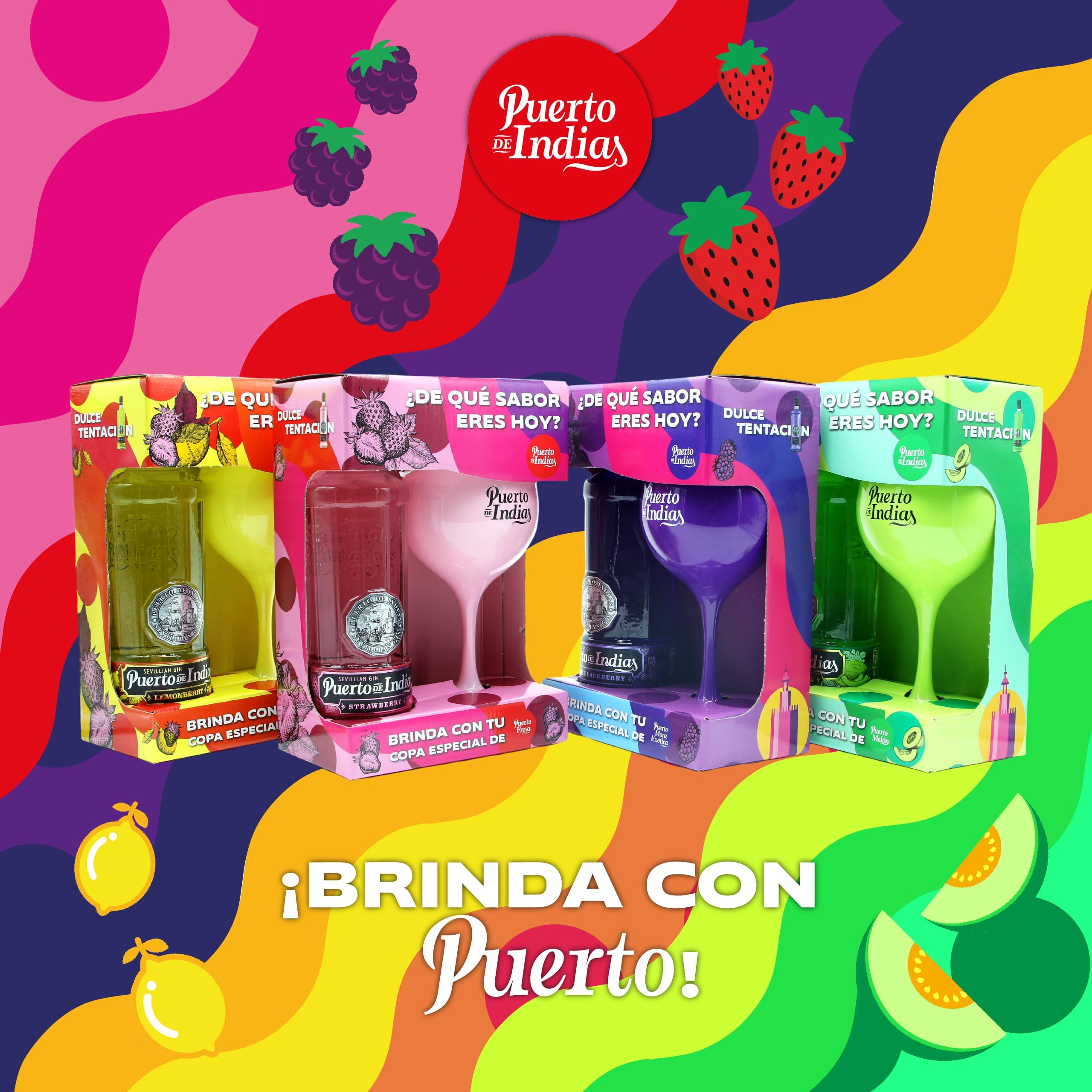 Puerto de Indias – Pack Ginebra de Melon Premium + Copa de Cristal Verde de Regalo – Pack Sweet Melon Premium Gin – 70 cl – 37.5º