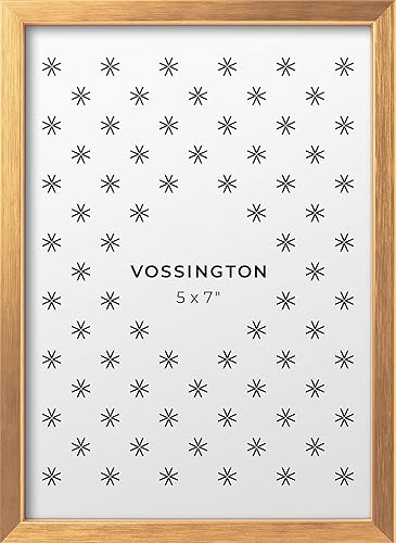 Vossington Portarretratos fino de 5 x 7 pulgadas, color dorado antiguo, diseño delgado y moderno, se adapta a 1 foto o impresión artística (5 x 7 disponible en Yaxa Venezuela