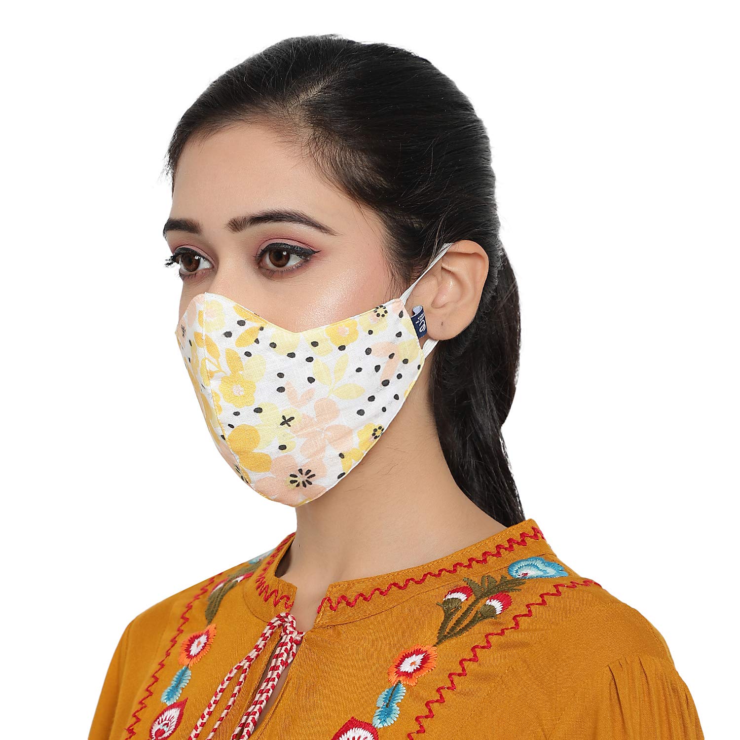 Craft Darbar Linen Fabric Reusable 3 Ply Cloth Mask for Unisex