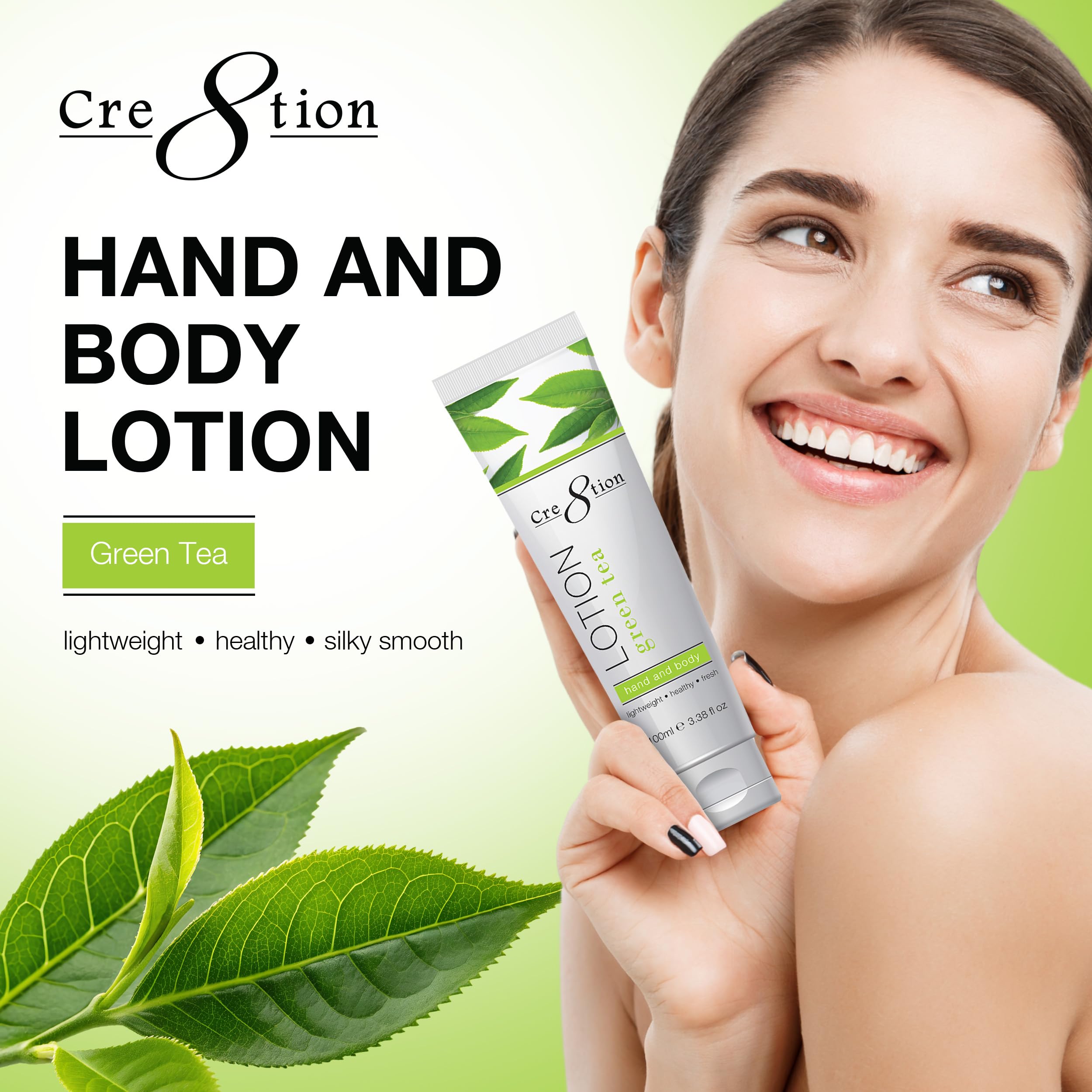 Amazon.com : Cre8tion Green Tea Hand & Body Lotion, Lightweight