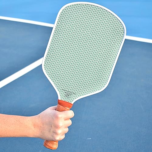 Miniatura 7 de Flying H - Pala de pickleball  Aprobado por USAPA  Superficie de fibra de carbono  Núcleo de panal  Diseño clásico  Agarre cómodo  Cubierta de