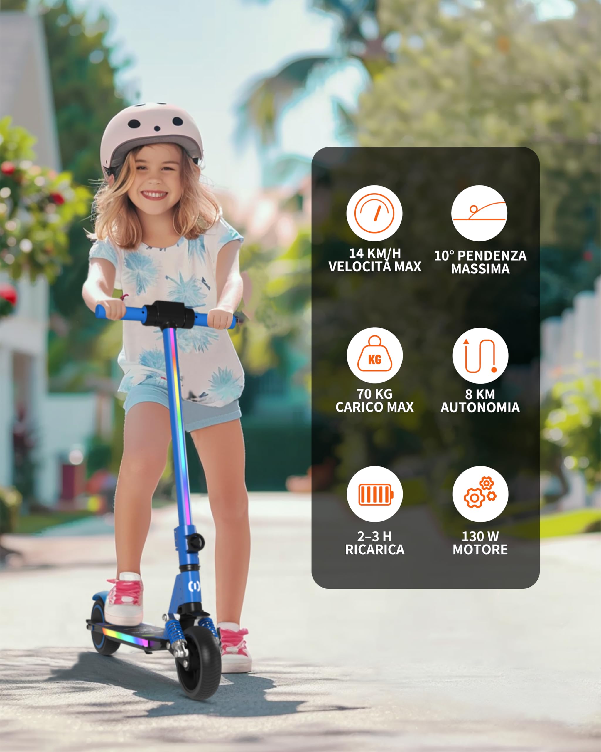 Monopattino Elettrico 6.5'' per Bambini 6-12 Anni, Pieghevole, Autonomia 5-8KM, Display LED, Regalo