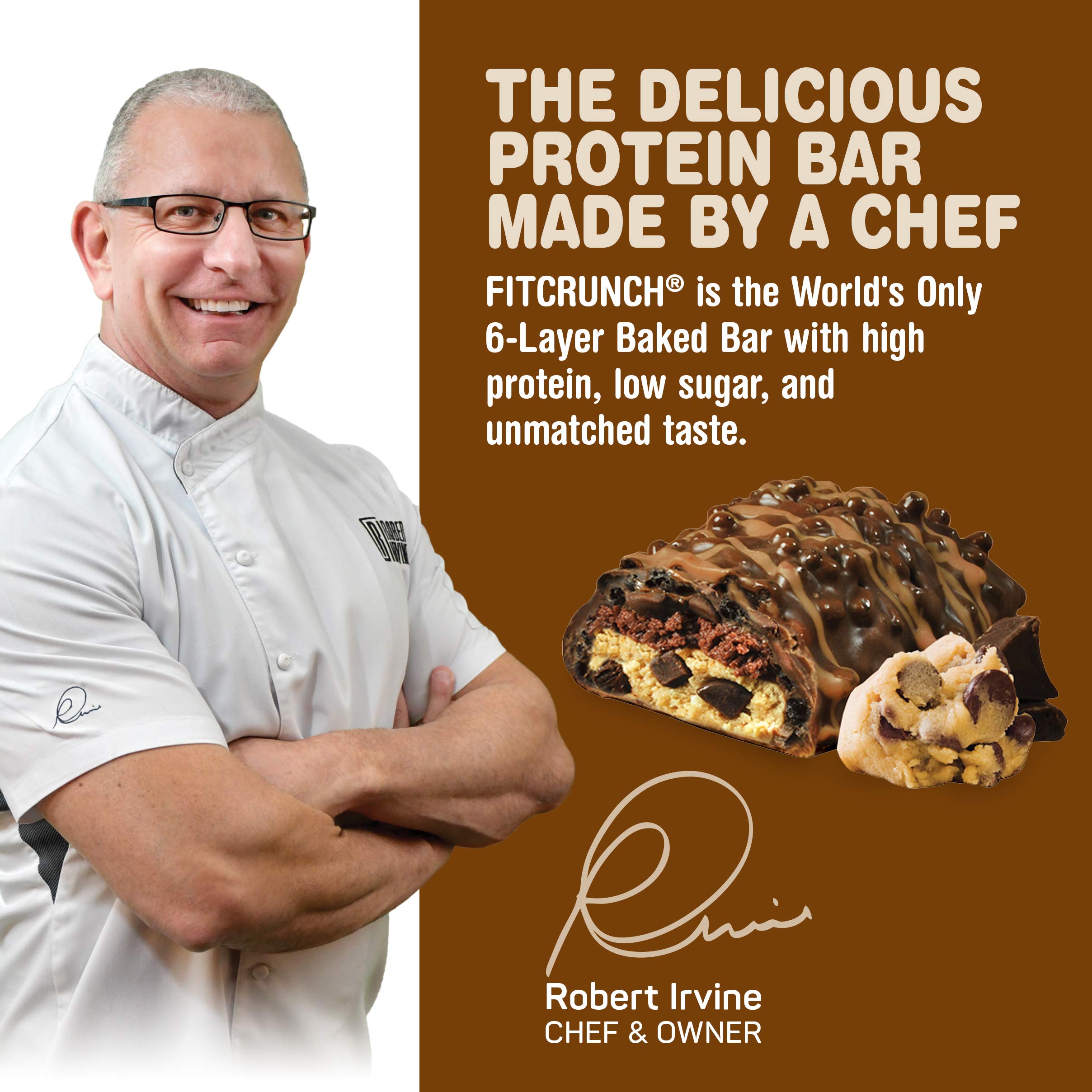 FITCRUNCH Protein Bars, Designed by Robert Irvine, Protein Bar, Gluten