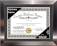 Vista 47 de Creative Picture Frames Carnegie - Marco de diploma de acero inoxidable con acabado de acero inoxidable de 12 x 16 pulgadas con vidrio negro