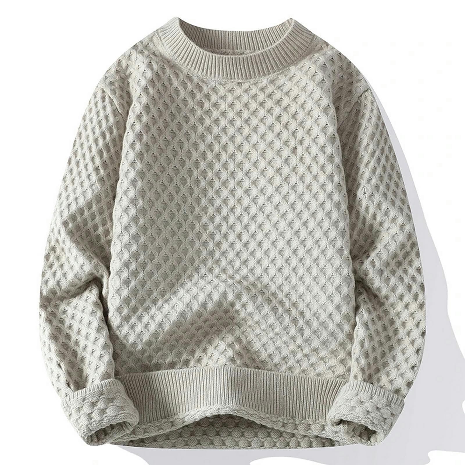 Męskie swetry sweter z okrągłym dekoltem męski luźny sweter z dzianiny moda jednolity kolor na co dzień dzianina męski ciepły sweter
