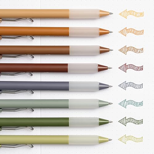 Miniatura 2 de BLIEVE - Bolígrafos de gel de colores terrosos con acabado mate fresco, bolígrafos estéticos y lindos con escritura suave para diario y notas