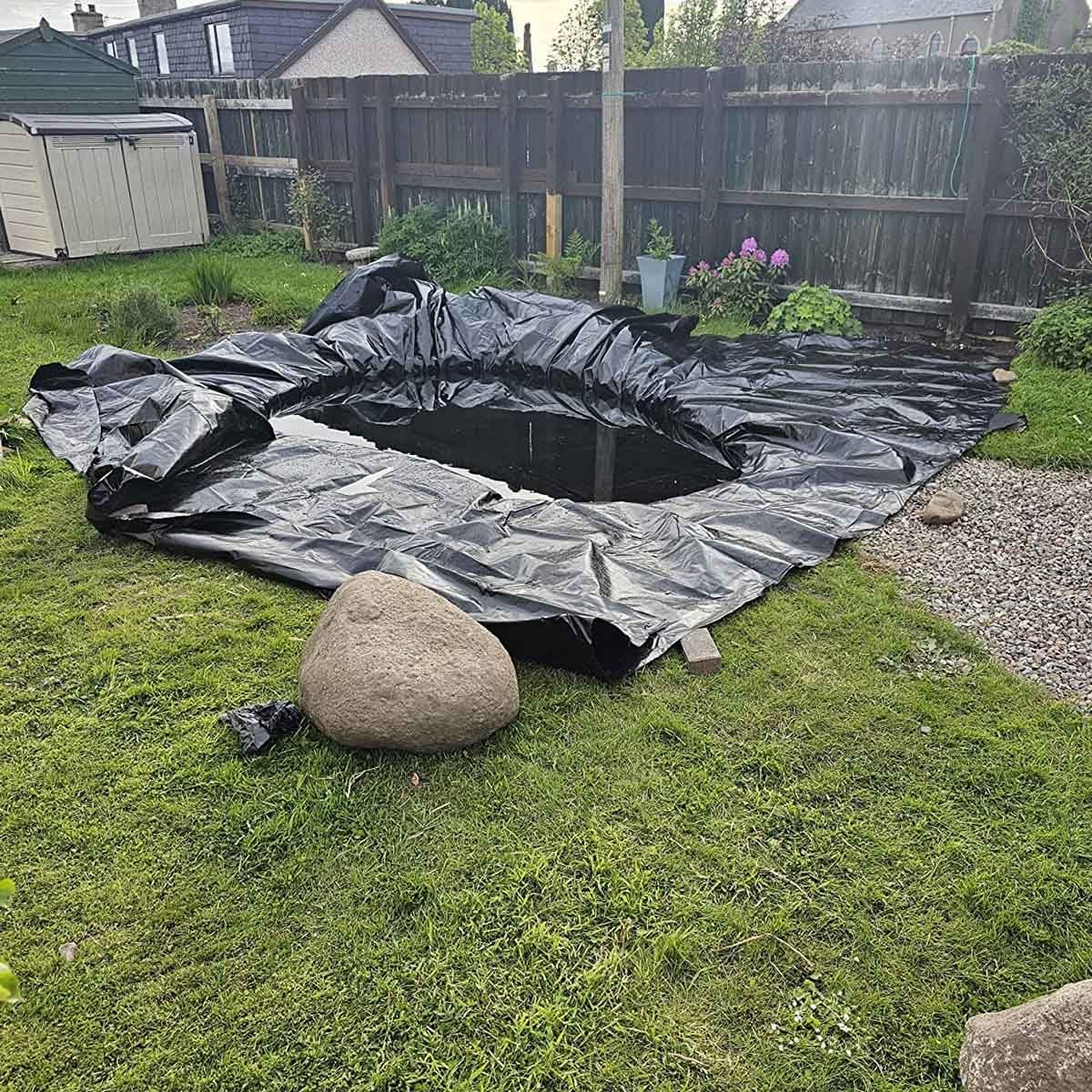 Membrana per laghetto in HDPE, 2 x 2 m, 3 x 5 m, 4 x 8 m, 5 x 10 m, resistente agli strappi, resistente agli strappi, isolamento da giardino per giochi d'acqua e piante acquatiche (dimensioni: 1 x 8 m