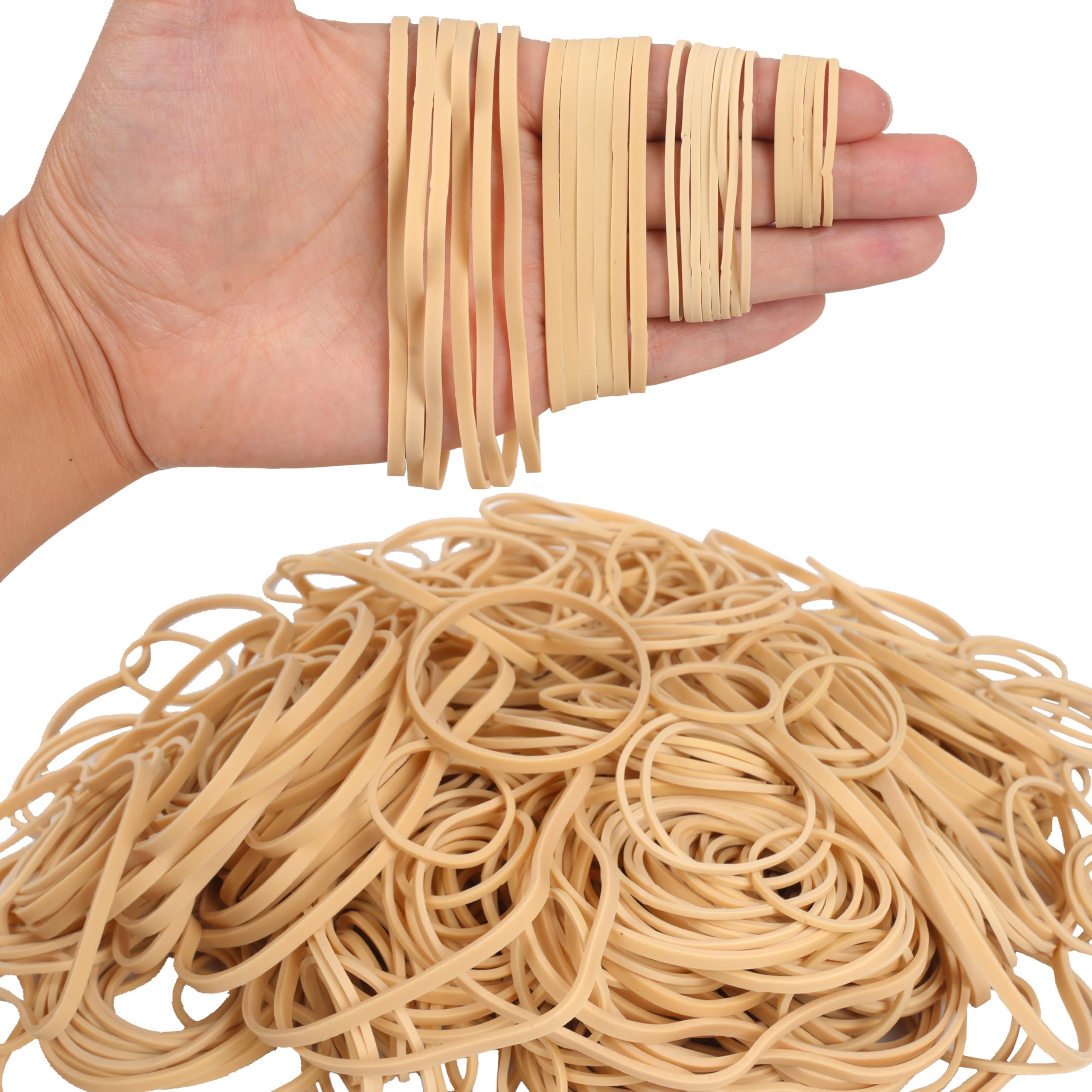 HAIDIBAO-Rubber Bands Assorted Sizes Beige Elastic Bands for Office supplies 0.5lbs size10,size#16,size 33,Size(4-4/5" x 1/8") rubber band