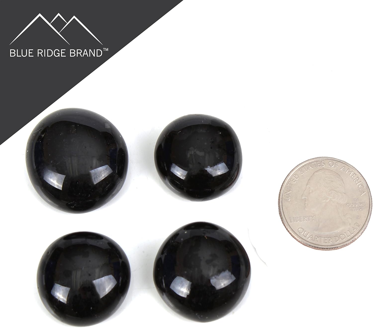 Reflective Fire Pit Glass Beads - Professional Grade Fire Glass for Fire Pit - 3/4" Firepit Glass Rock - Glass Stones - Gas & Propane Fireplace Glass (10 Pound, Black) - Image 3