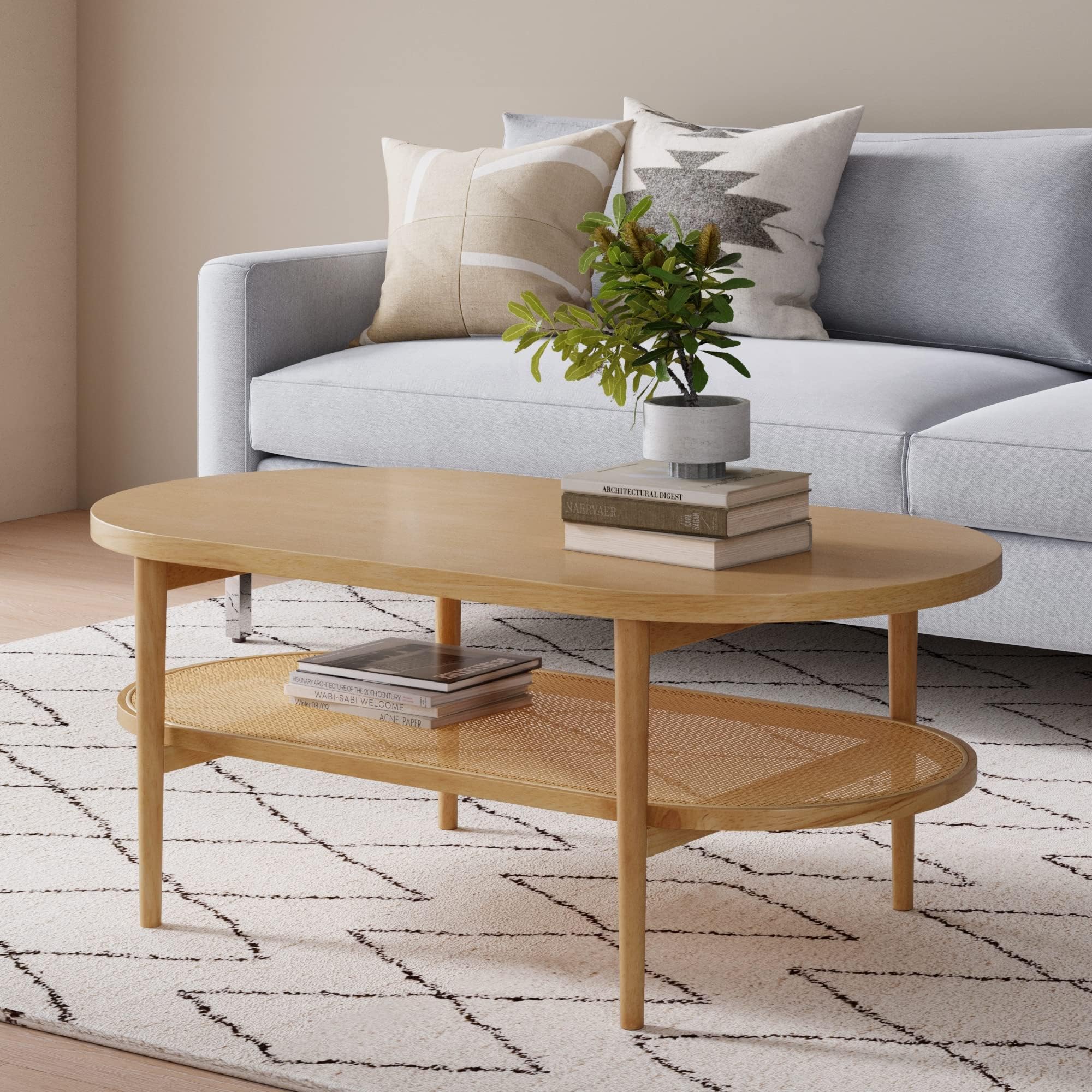 Nathan James Sonia Bohemian 2-Tier Oval Coffee Table