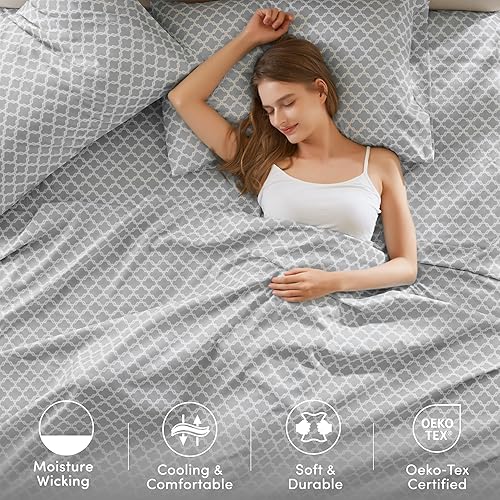 Miniatura 5 de Comfort Spaces - Juego de sábanas de 3 piezas Coolmax supersuave y resistente a la decoloración que absorbe la humedad con elásticos alrededor que