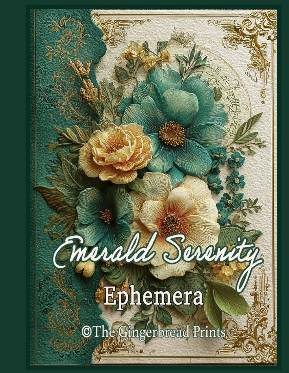 Emerald Serenity Ephemera Book for Junk/Art Journal, Scrapbooking, Card Making, Paper Craft, Collaging
