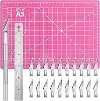 Vista 10 de DIYSELF Paquete de 23 cuchillos de precisión para manualidades, 1 cuchillo Exacto con 20 cuchillas de repuesto para arte, álbumes de recortes