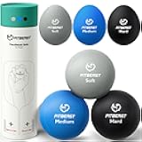FitBeast Stress Balls for Adults, 6-Pack Hand Therapy Balls, Soft, Medium, Hard Tri-Density, Green, Orange, Blue